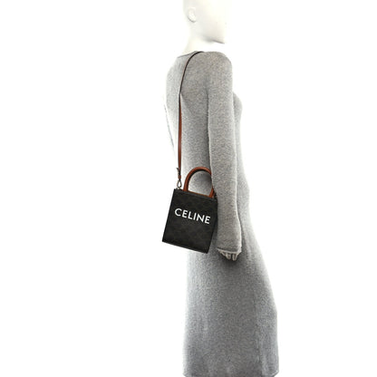 Triomphe Canvas Calfskin Mini Vertical Cabas Tan