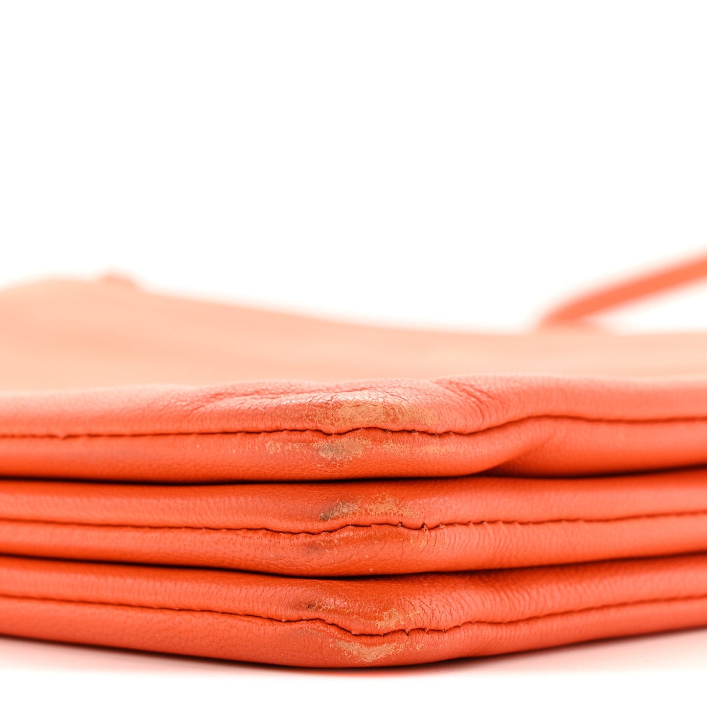Lambskin Large Trio Crossbody Bag Orange