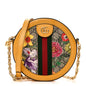 GG Supreme Monogram Flora Web Mini Ophidia Round Shoulder Bag Beige Multicolor Crop