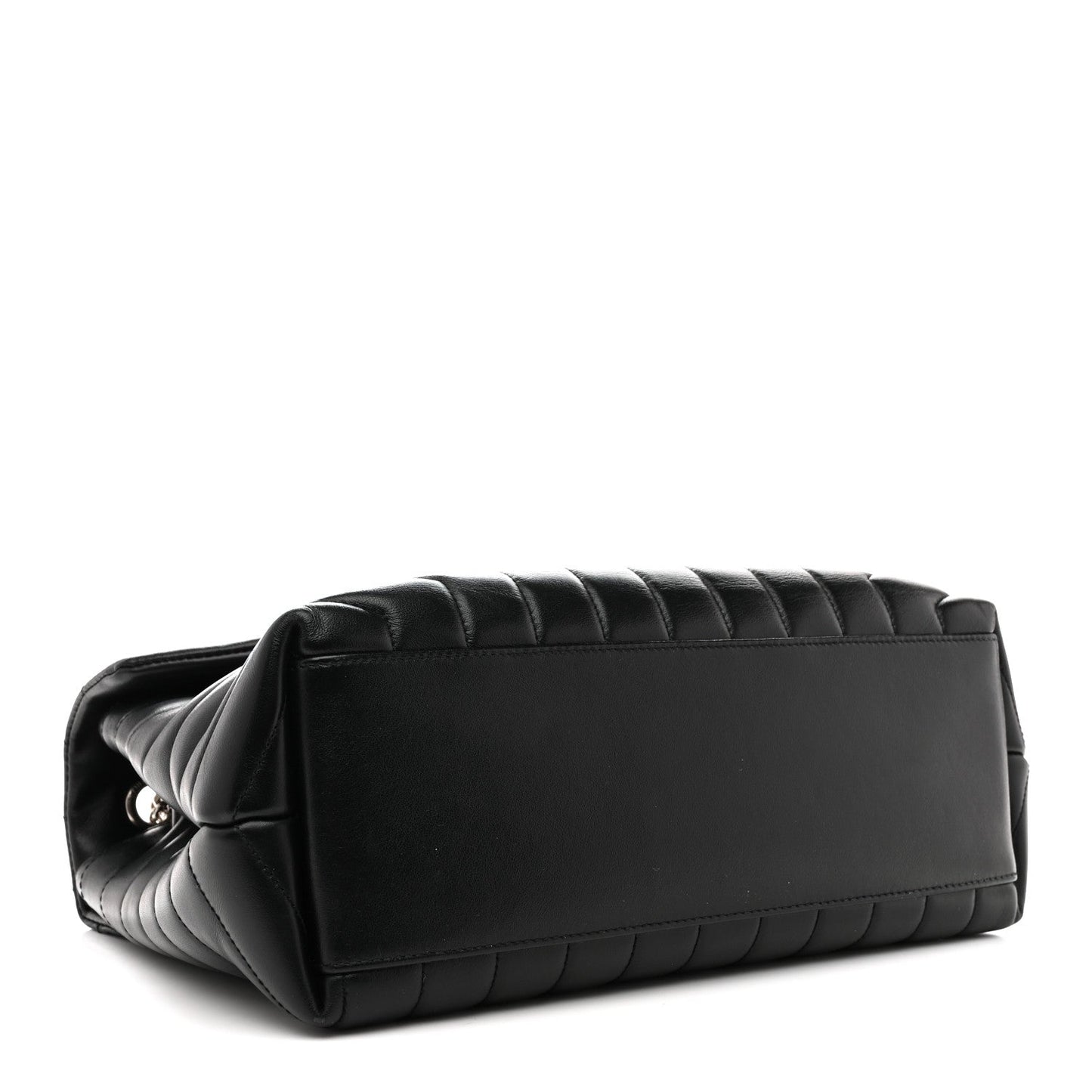 Calfskin Y Quilted Monogram Medium Loulou Chain Satchel Black