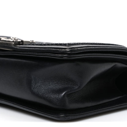 Lambskin Stitched Medium Boy Flap Black