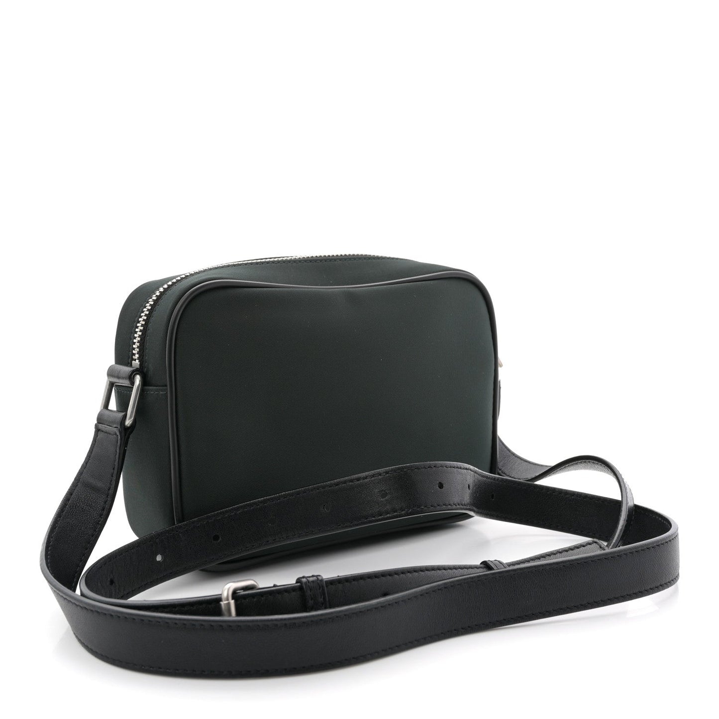 Lambskin Nylon Small Camp Camera Bag Dark Green