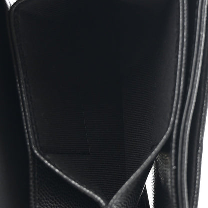 Caviar Quilted Clutch With Chain Black