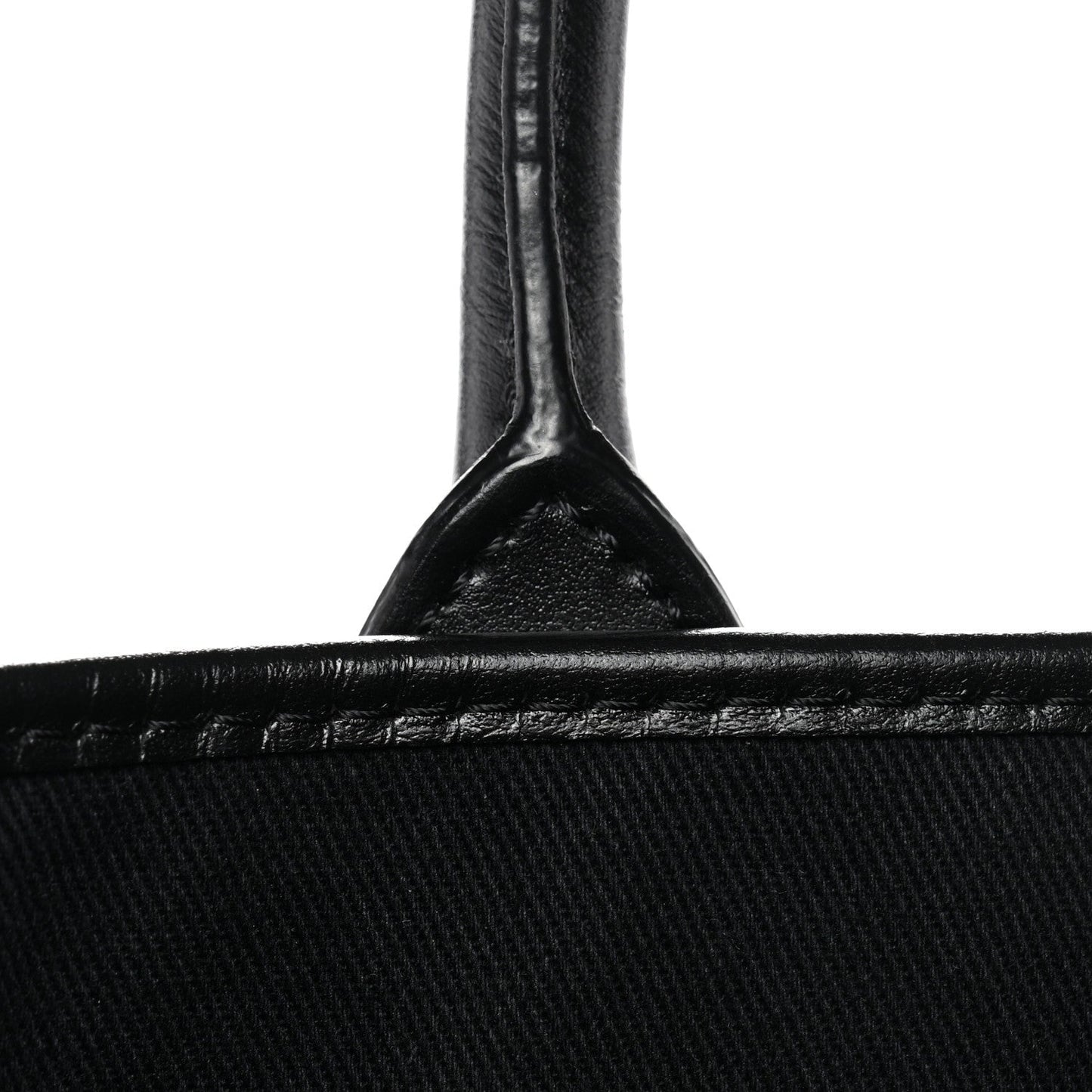 Coated Canvas Calfskin La Greca Signature Tote Bag Black Khaki