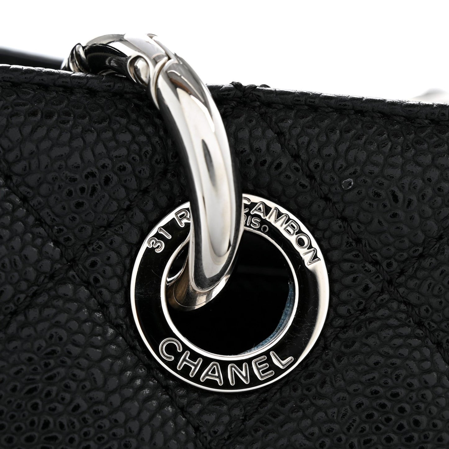 Caviar Quilted Grand Shopping Tote GST Black