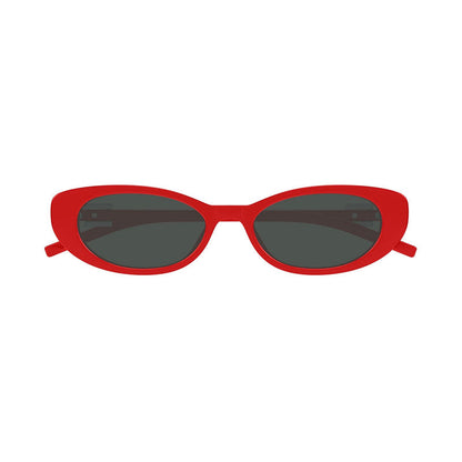 Gucci Sunglasses Oval Full Rim, Shiny Red Frame and Smoke Lens GG1680S005