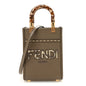 Vitello King Plexiglass Elaphe Python Print Logo Mini Fendi Sunshine Shopper Tote Tartufo Daisy Roccia