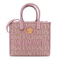 Canvas Calfskin Allover La Medusa Small Tote Pink