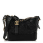 Aged Calfskin Quilted Small Gabrielle Hobo Black