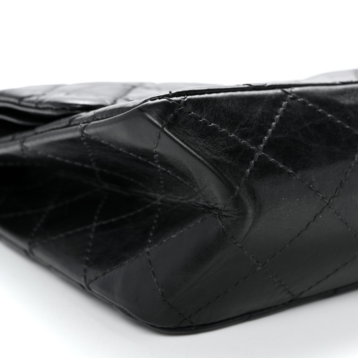 Aged Calfskin Quilted 2.55 Reissue 227 Flap Black