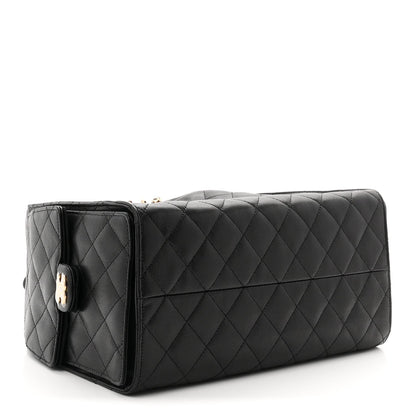 Caviar Quilted Medium Chanel 25 Handbag Black
