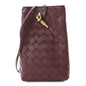 Nappa Intrecciato Andiamo Phone Pouch Barolo