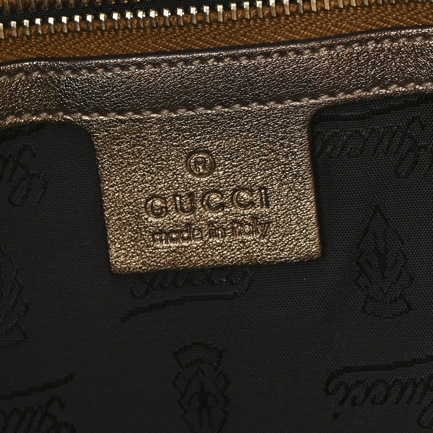 Crystal Monogram Metallic Calfskin Large Indy Top Handle Bag Beige Ebony Gold
