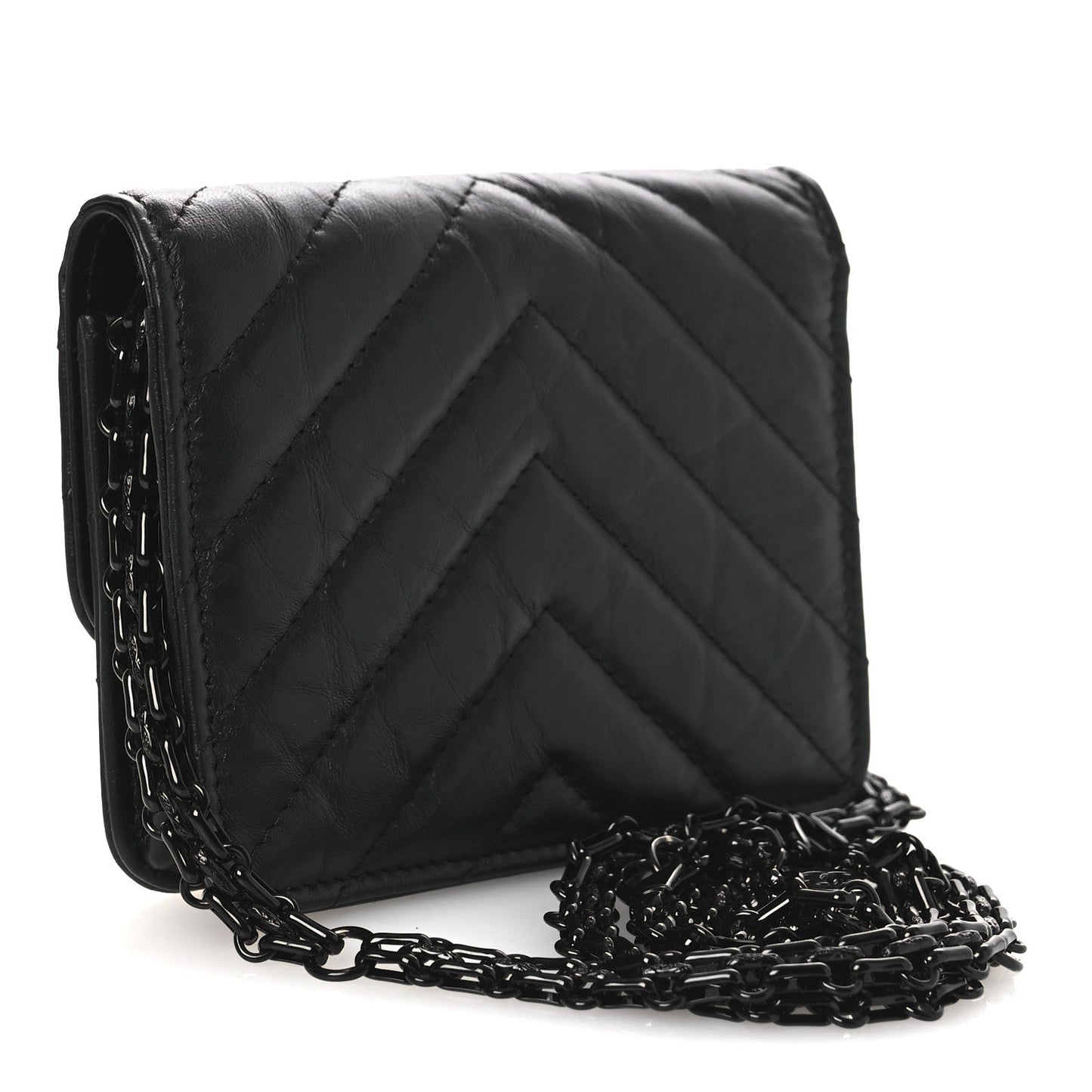 Aged Calfskin Chevron Quilted Reissue Belt Bag So Black