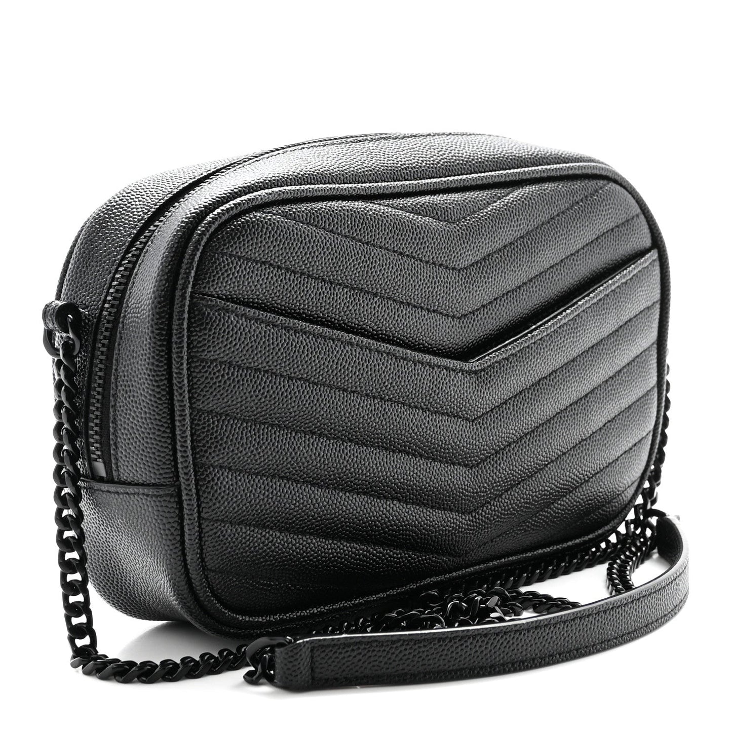Grain De Poudre Matelasse Monochrome Monogram Mini Lou Camera Bag Black