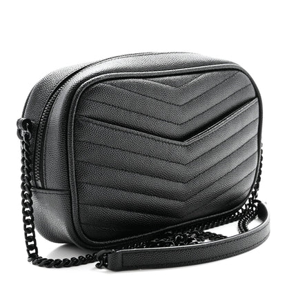 Grain De Poudre Matelasse Monochrome Monogram Mini Lou Camera Bag Black