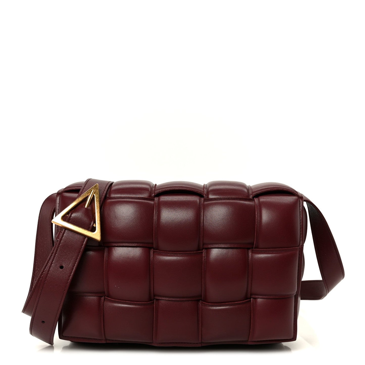 Nappa Maxi Intreccio Padded Cassette Crossbody Bag Barolo