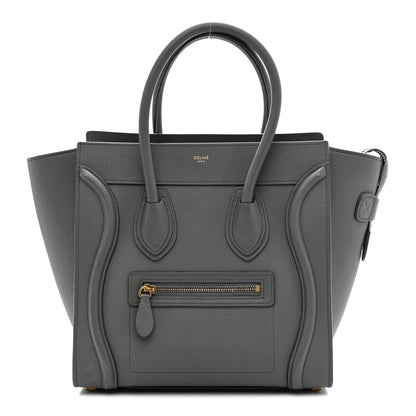 Baby Drummed Calfskin Micro Luggage Kohl