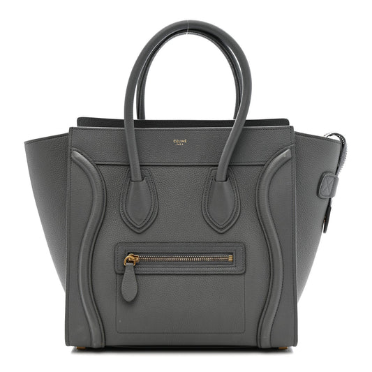Baby Drummed Calfskin Micro Luggage Kohl