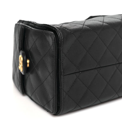 Caviar Quilted Small Chanel 25 Handbag Dark Navy