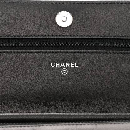 Calfskin Whipstitch Wallet On Chain WOC Black