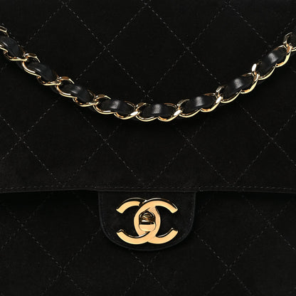 Suede Calfskin Small Souplissimo Maxi Flap Black