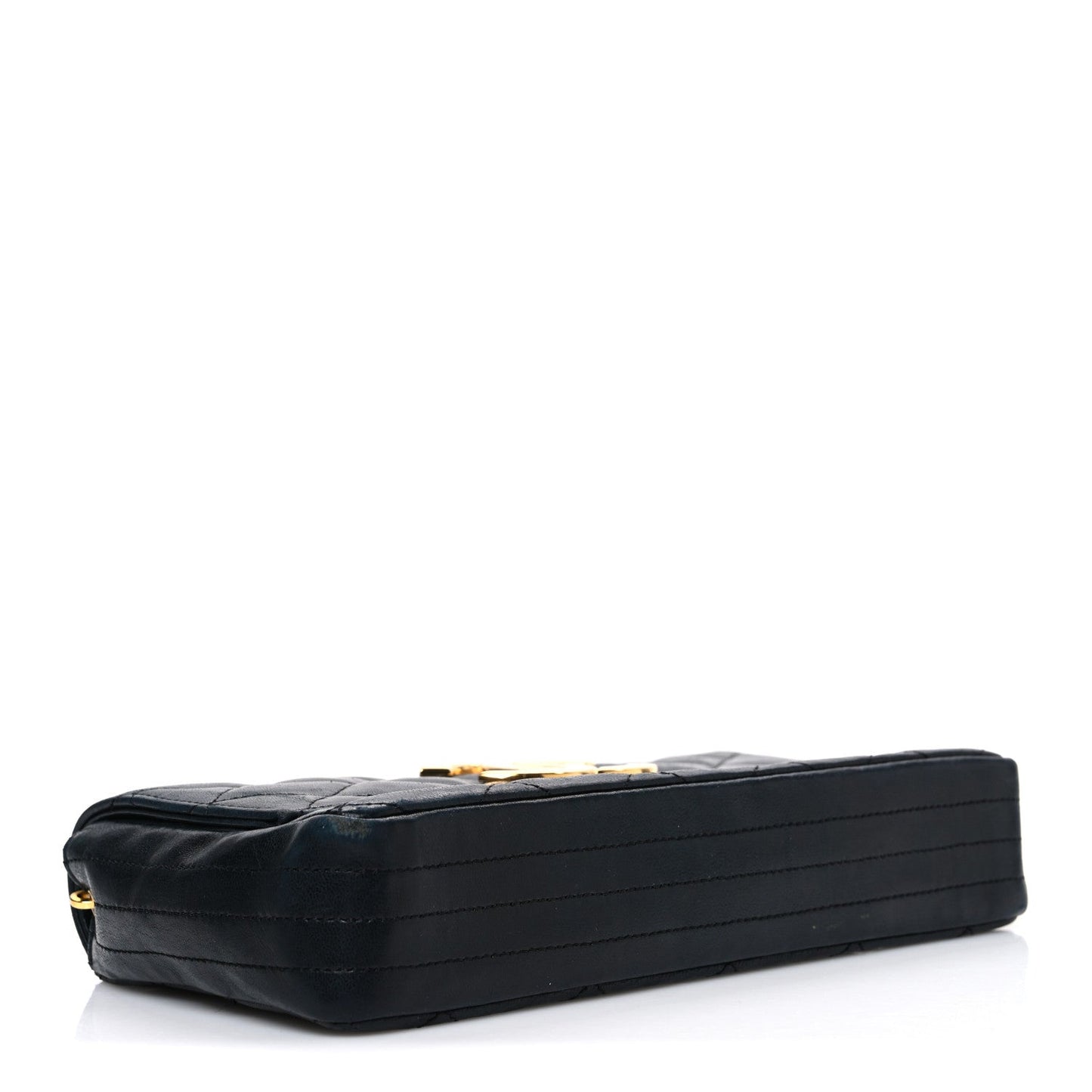 Lambskin Quilted Jumbo CC Small Single Flap Black