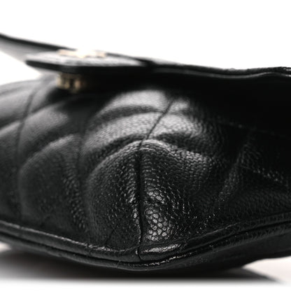 Caviar Fabric Foldable Tote Bag With Chain Black Multicolor