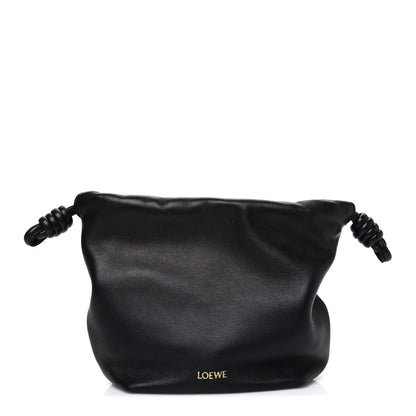 Mellow Nappa Donut Chain Mini Flamenco Knot Clutch Black