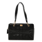Caviar Stitched Chocolate Bar Shopping Tote Black