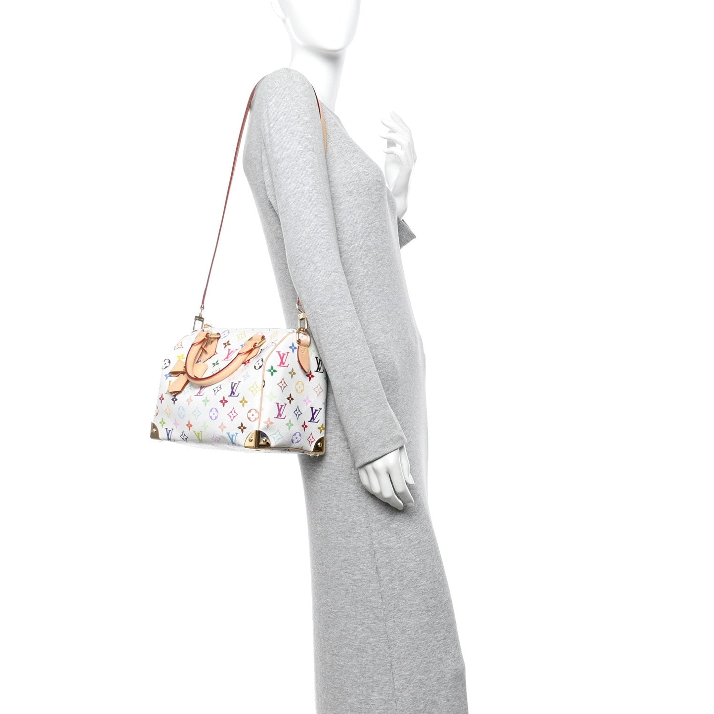 LV X TM Monogram Multicolor Speedy Bandouliere 25 White