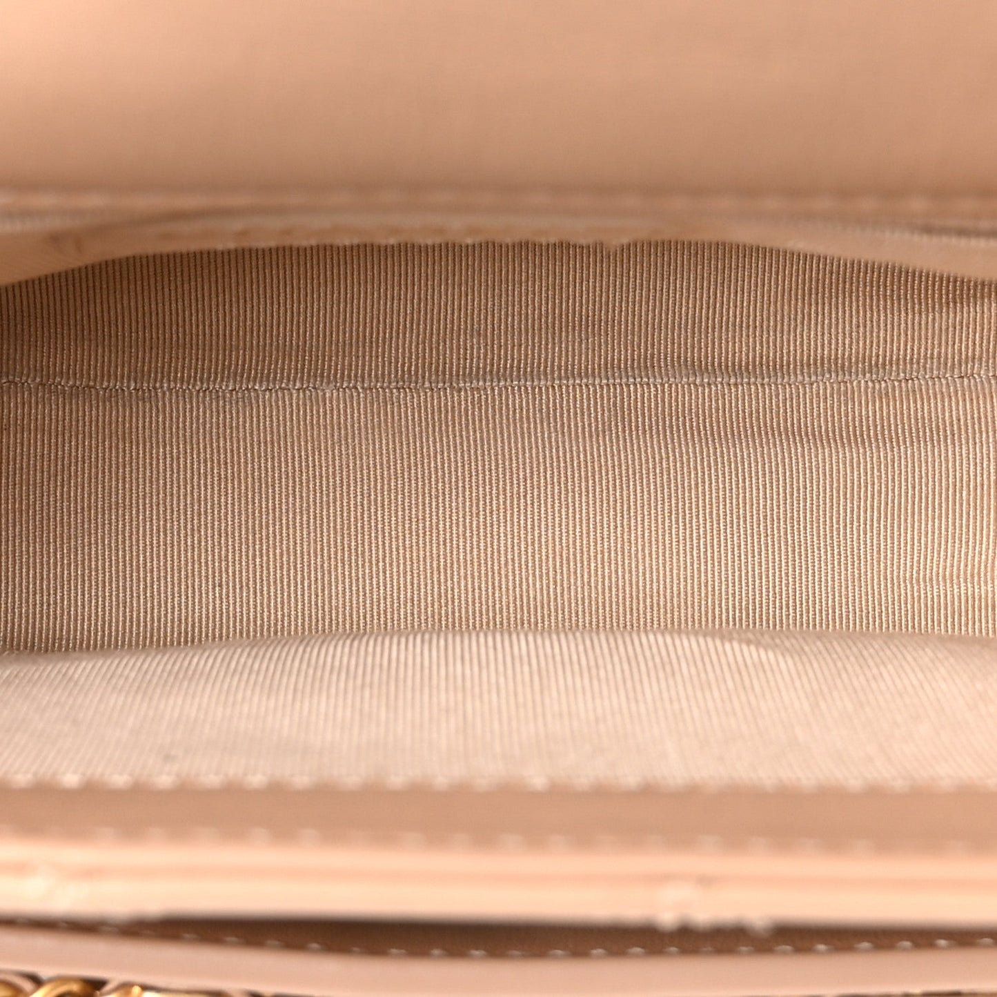 Calfskin Quilted Small Enchained Flap Beige
