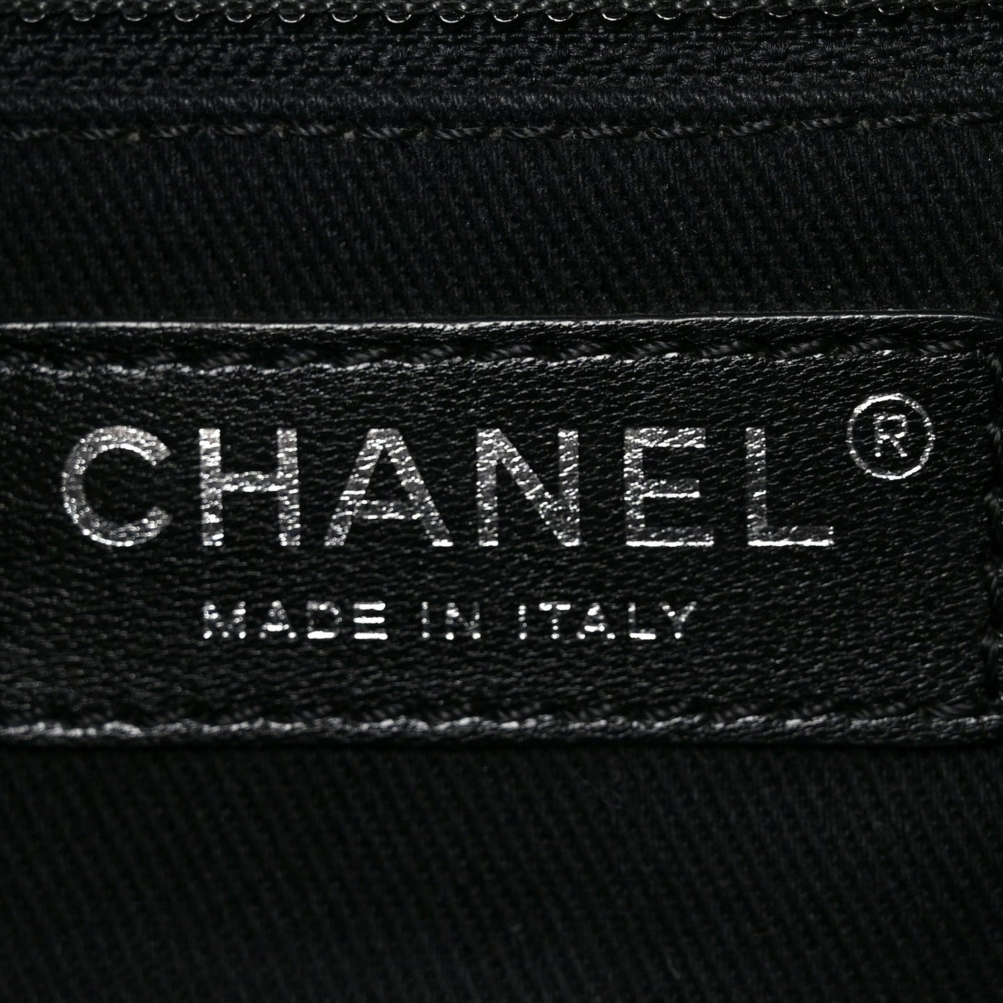 Metallic Grained Calfskin Woven Chain Large Shopping Bag Black