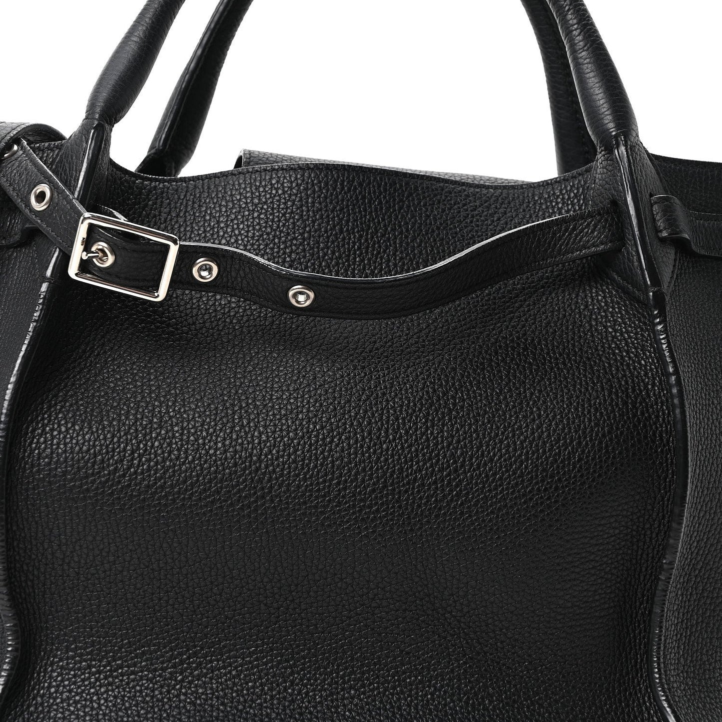 Supple Grained Calfskin Small Big Bag Black