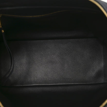 Grained Calfskin Medium Carrie Bowling Bag Black