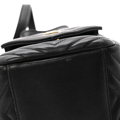 Lambskin Matelasse Monogram Joe Nano Bucket Bag Black