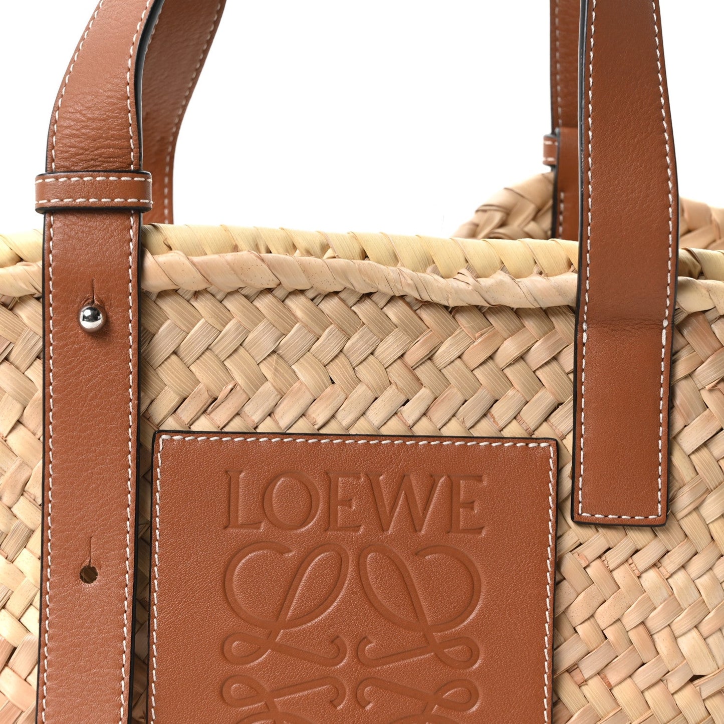 Raffia Small Basket Tote Bag Natural Tan
