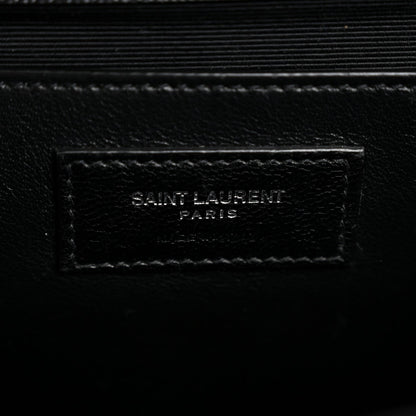 Grain De Poudre Textured Mixed Matelasse Triquilt Medium Monogram Satchel Black