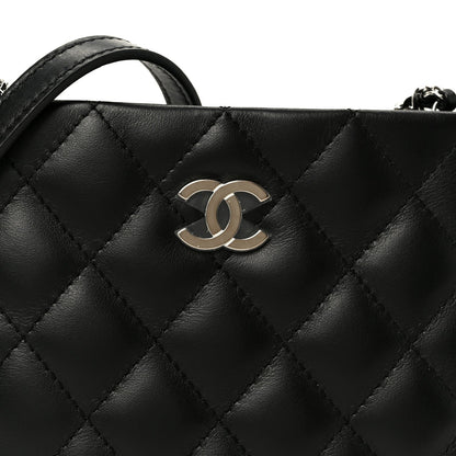 Lambskin Quilted Uniform Crossbody Bag Black