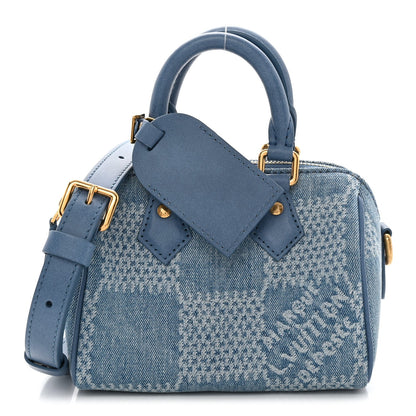 Damier Denim 3D Speedy Bandouliere 18 Denim Blue