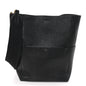Soft Grained Calfskin Sangle Bucket Bag Black