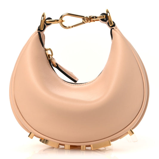 Vitello Grace Matte Nano Fendigraphy Hobo Charm Light Rose