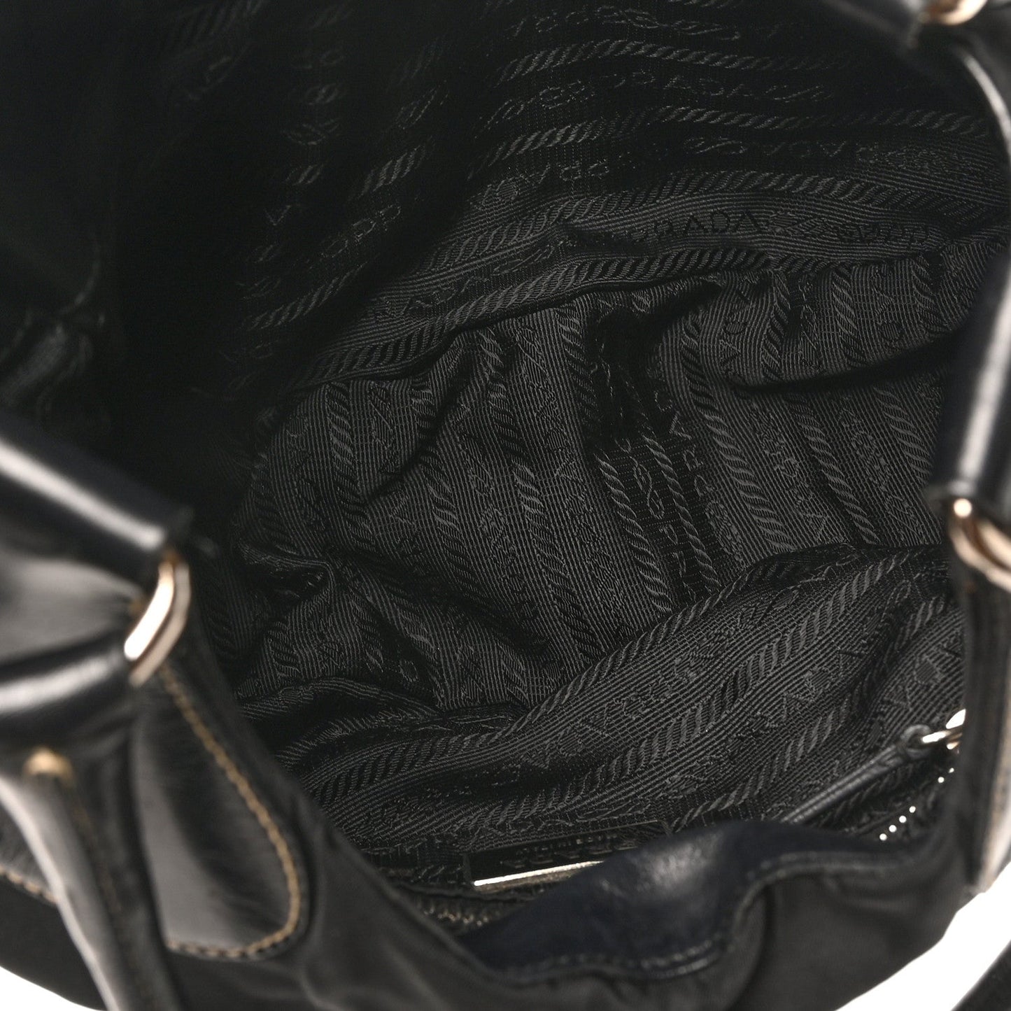 Tessuto Nylon Moon Shoulder Bag Black