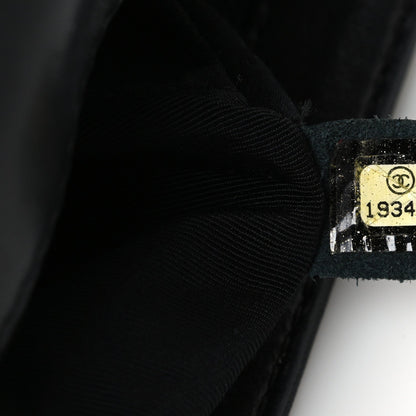 Lambskin Perforated Quilted New Medium Boy Flap Black