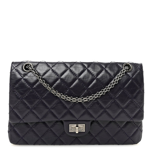 Aged Calfskin Quilted 2.55 Reissue 226 Flap Purple