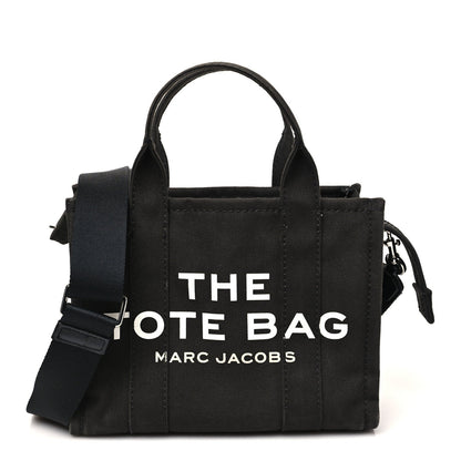 Cotton Canvas Small The Traveler Tote Bag Black