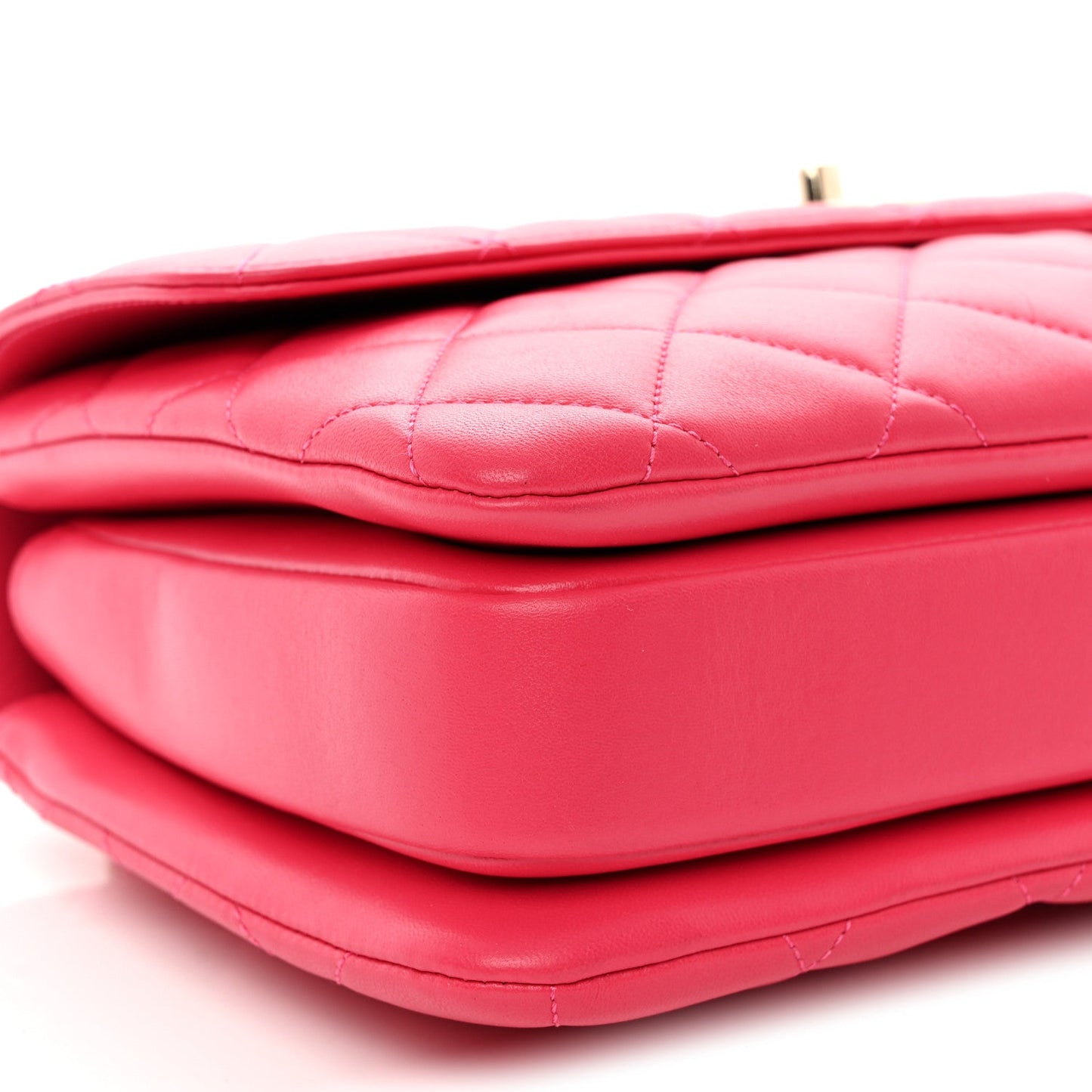 Lambskin Quilted Medium Trendy CC Flap Dual Handle Bag Dark Pink