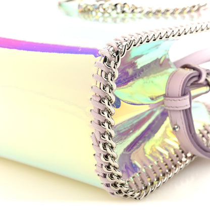 Holographic Faux Leather Mini Falabella Silver