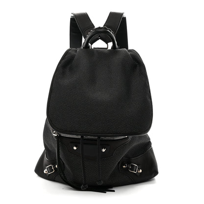 Canvas Calfskin Silver Hardware S Traveler Backpack Black