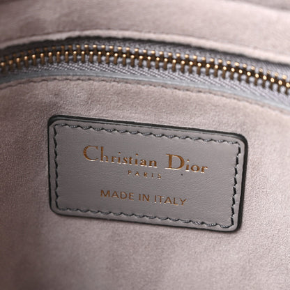 Calfskin Cannage Studded Medium Supple Lady Dior Grey